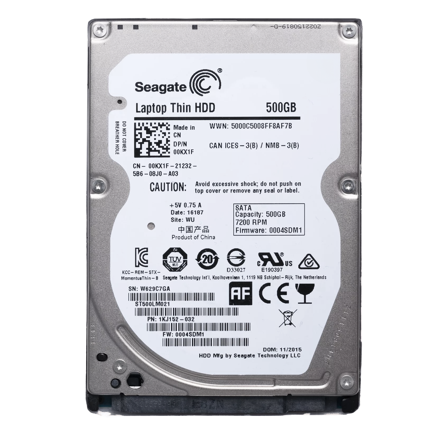 500GB SATA THIN LAPTOP HARD DRIVE 2.5"